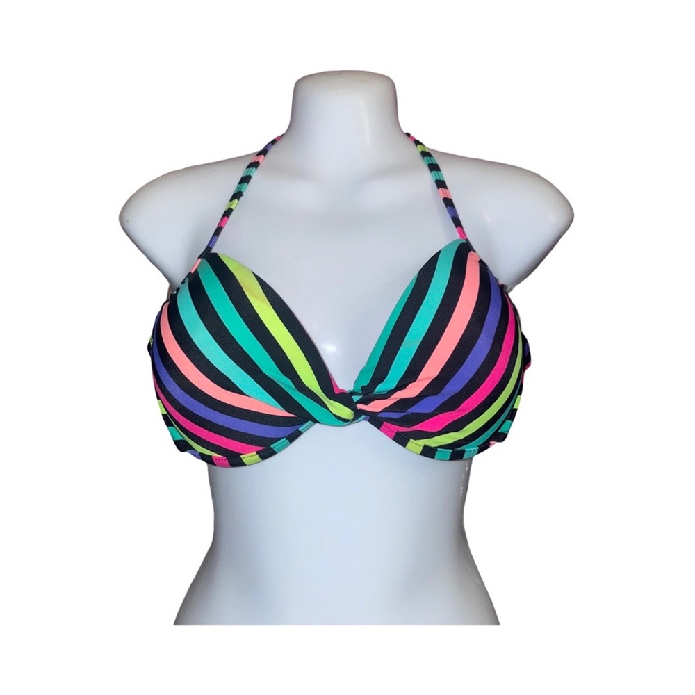 Striped Multicolor Bikini Top Junior preteen size